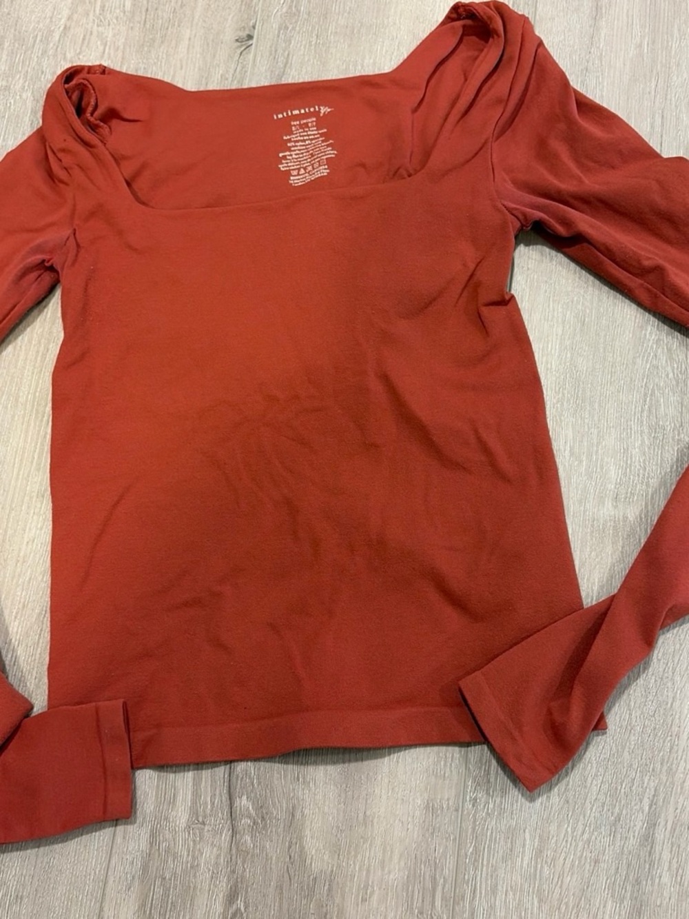 Free people rust colored Long Sleeve Square Neck Top - Rust